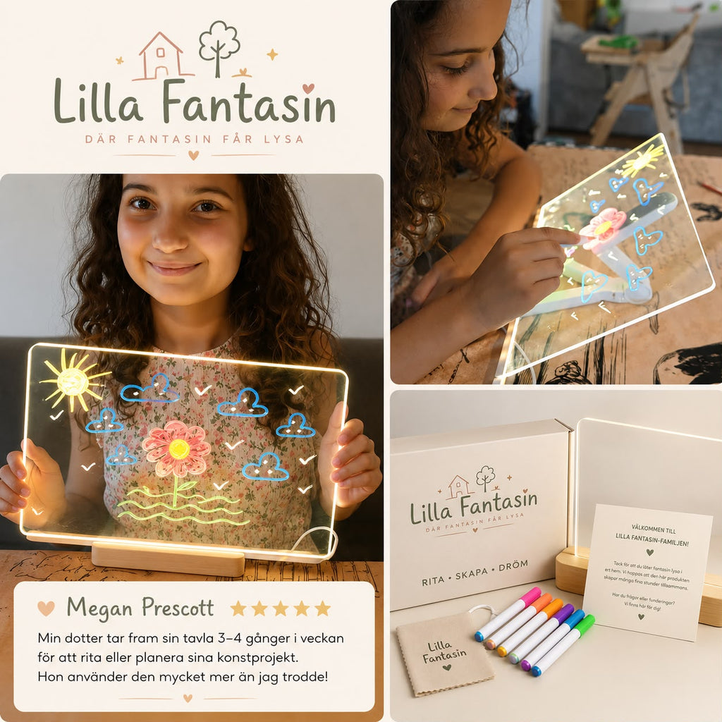 Fantasitavlan™  Den återanvändbara LED-rittavlan som får fantasin att lysa.